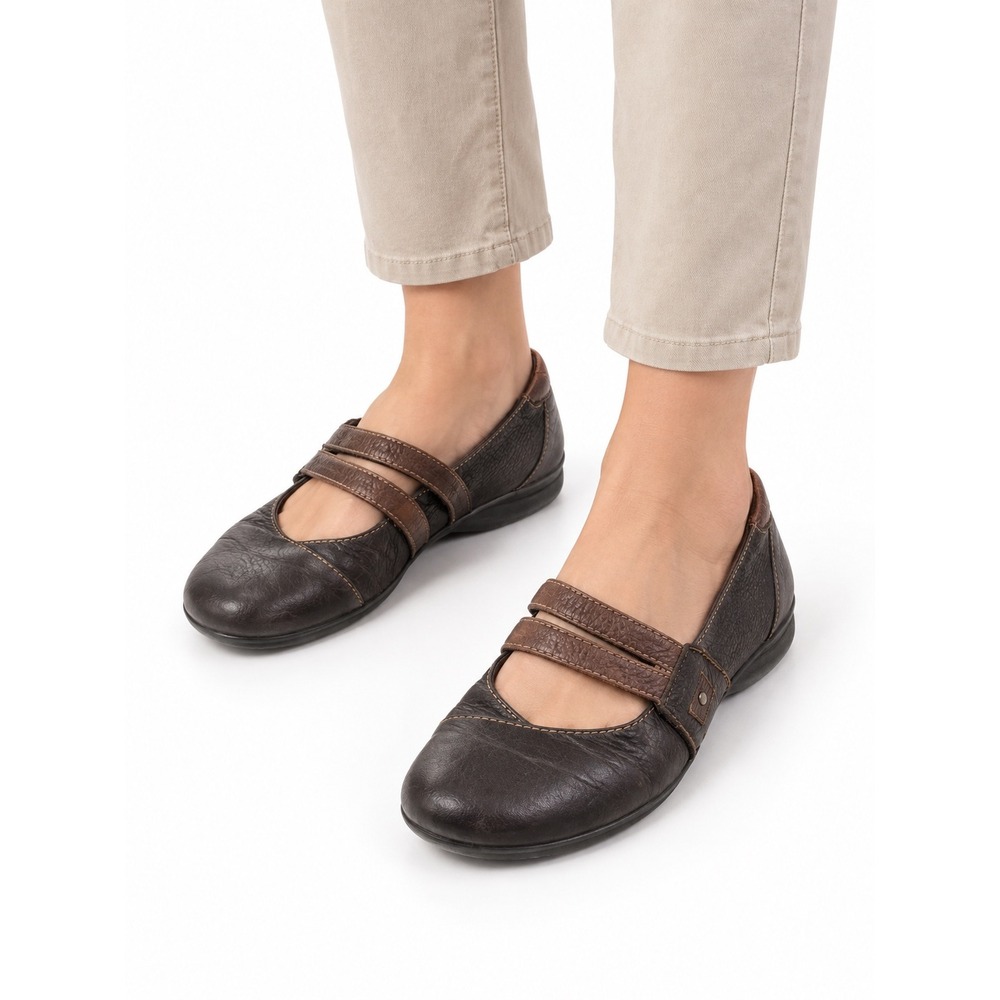 Clarks Bendables Brown Leather Mary Jane Comfort Ballet Flats Women's Size 8